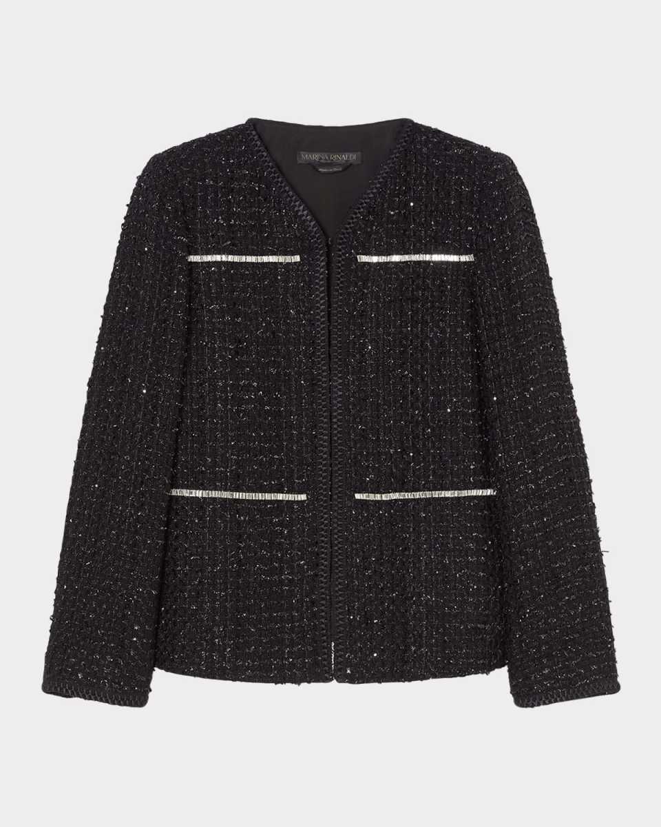 Plus Size Fungo Embellished Tweed Jacket